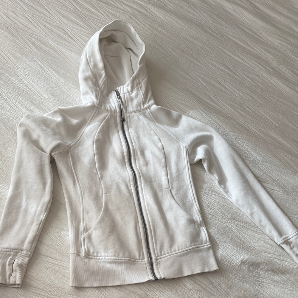 Lululemon White Zip-Up Hoodie
